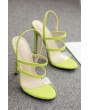 Neon Green Clear Strappy Stiletto High Heel Sandals