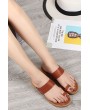 Brown Lace Up Toe Ring Flat Mules