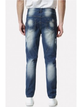Men Blue Ripped Casual Jeans