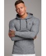 Men Embroidery Hooded Collar Long Sleeve Sports Tee
