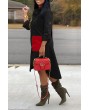 Lovely Casual Color-lump Patchwork Black Mid Calf Dress