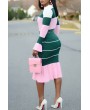 Lovely Casual Patchwork Green Two-piece Skirt Set