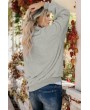 Light-gray Faux Fur Zipper Up Pocket Casual Sweatshirt