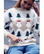 Christmas Snowmen Crew Neck Long Sleeve Casual Sweater