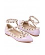 Light Purple Faux Leather Studded Strappy Flats